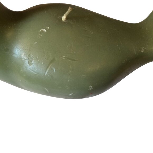 Vintage Dove Bird Candle Green Beaded Tail 1970s Wax Collectible - Picture 6 of 11